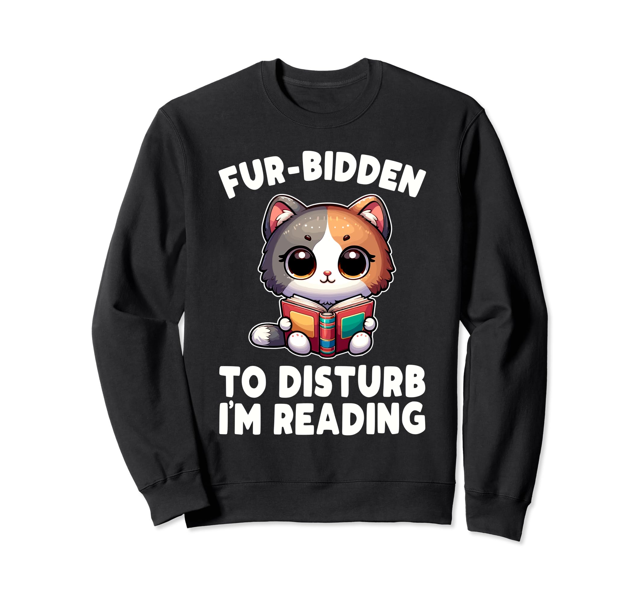 Reading Book Cat Library Sweatshirt - Casual Everyday Wear for Adults - T-Shirt, Sweatshirt, Hoodie