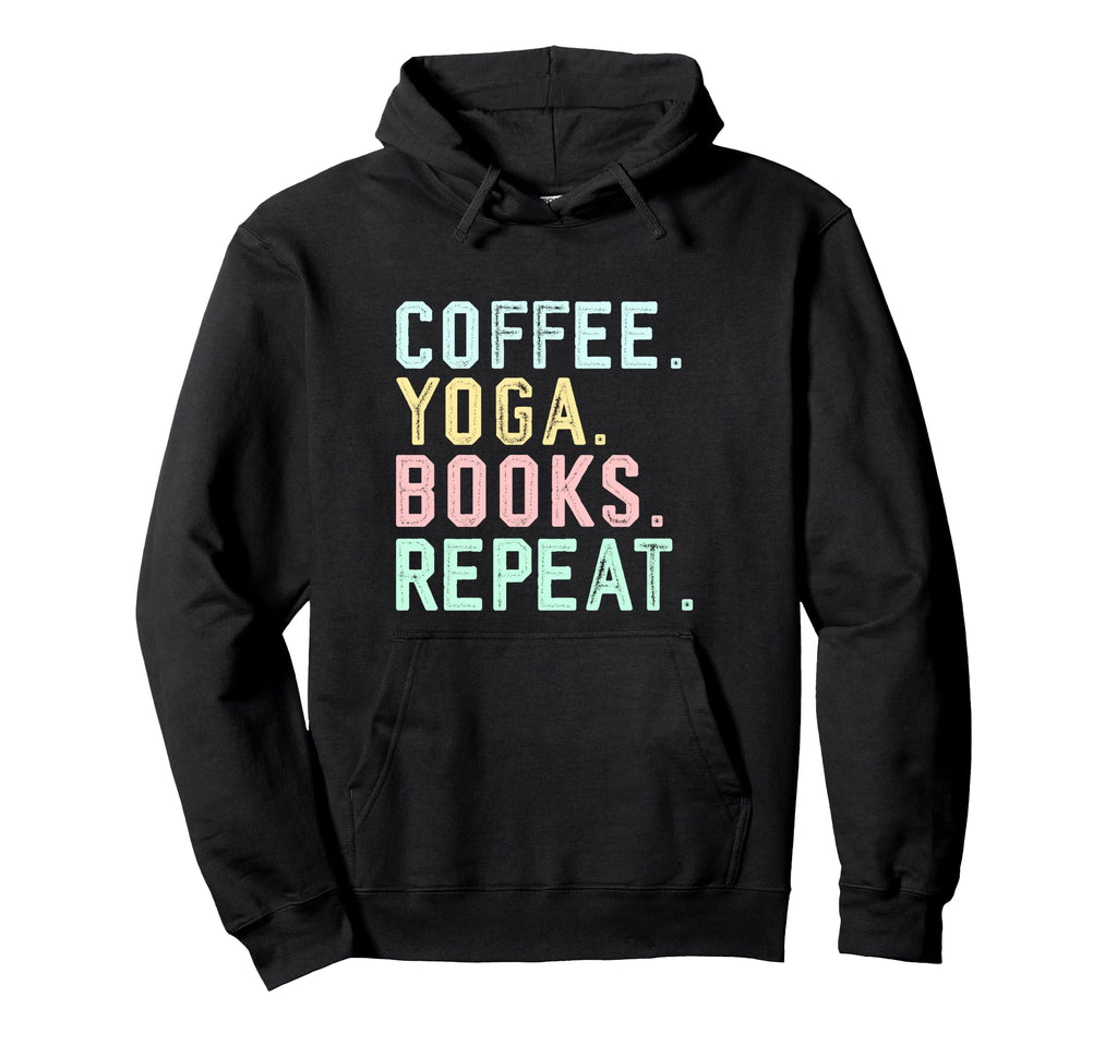 Coffee Books Yoga Lover Funny Yoga Hoodie - Minimalist Print for Adults - T-Shirt, Sweatshirt, Hoodie