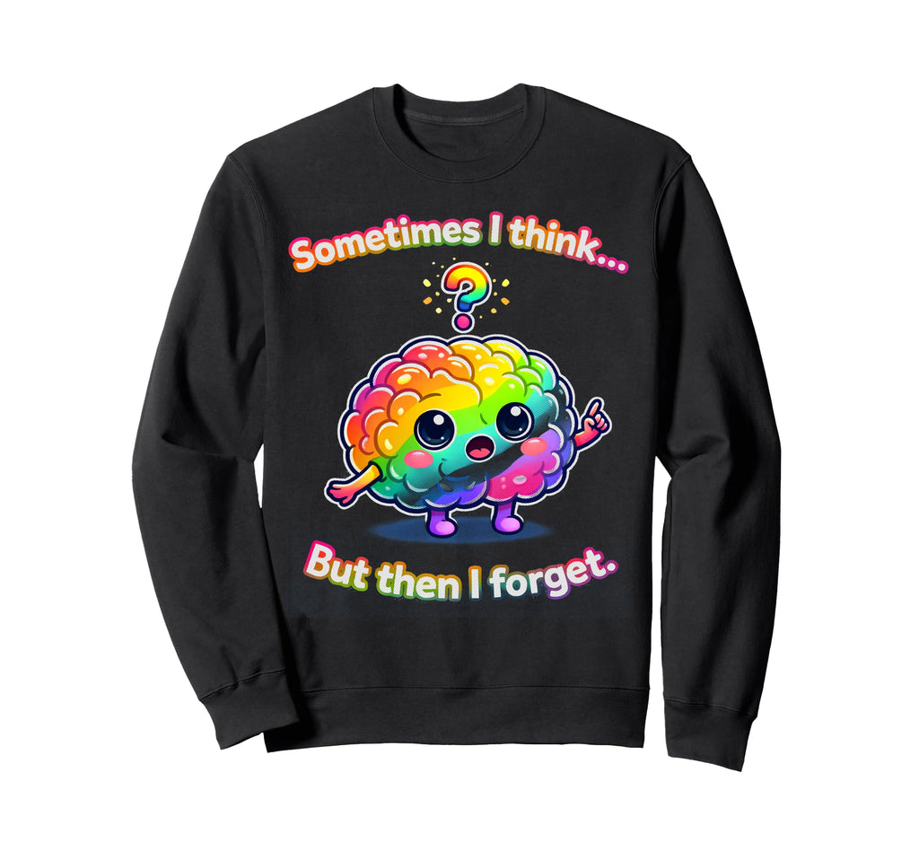 Forgetful Brain Meme Cartoon Kawaii Sweatshirt - Graphic Print for Adults - T-Shirt, Sweatshirt, Hoodie