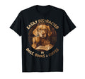 Easily Distracted Dogs Books Coffee T-Shirt - Custom Art Print for Adults - T-Shirt, Sweatshirt, Hoodie