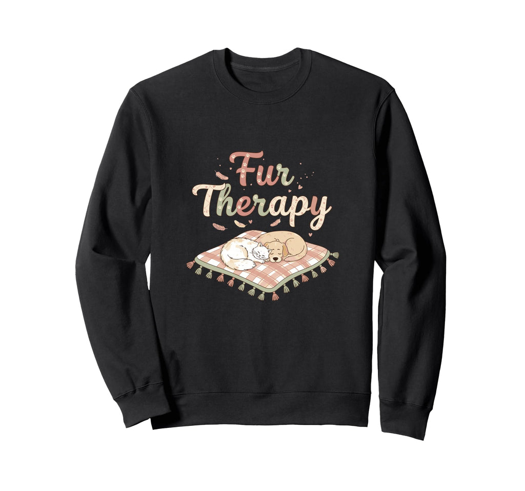 Fur Therapy Cat Dog Animal Relaxation Sweatshirt - Custom Art Print Unisex - T-Shirt, Sweatshirt, Hoodie