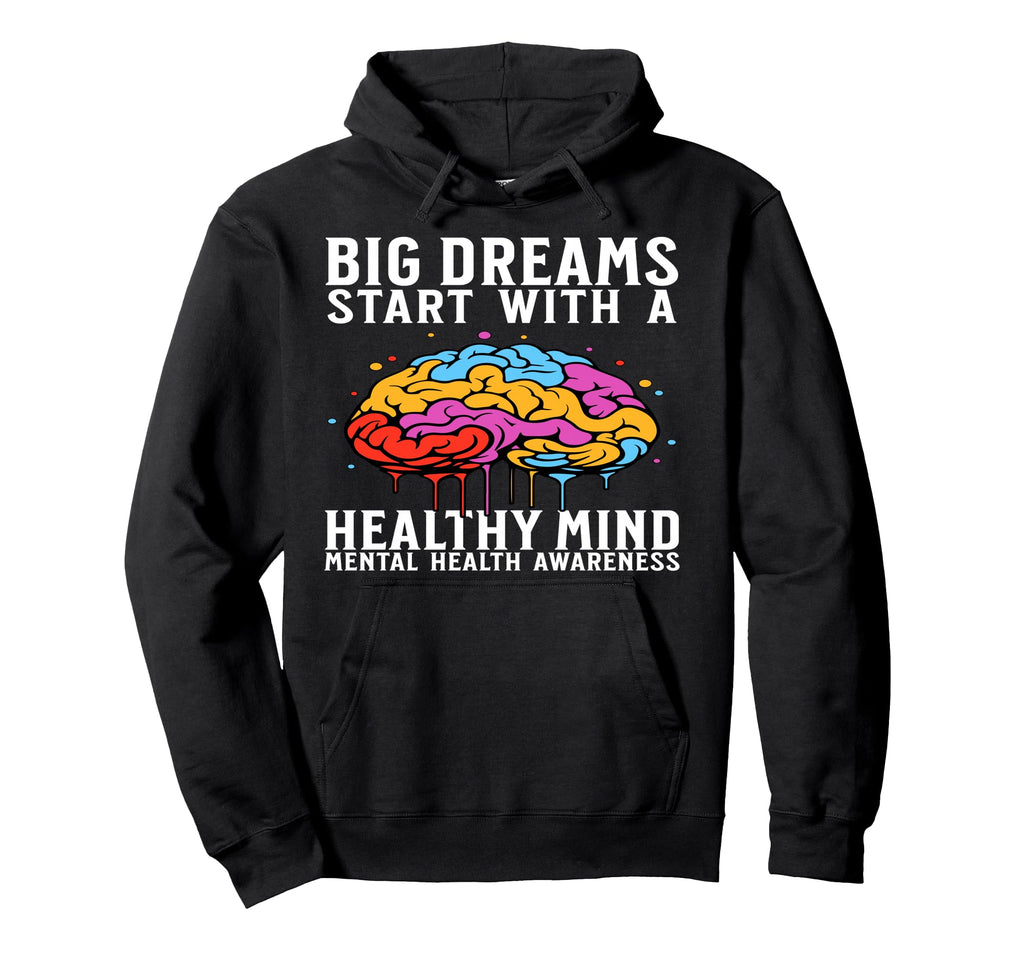 Mental Health Awareness Gifts Brain Hoodie - Novelty Apparel Men Women - T-Shirt, Sweatshirt, Hoodie