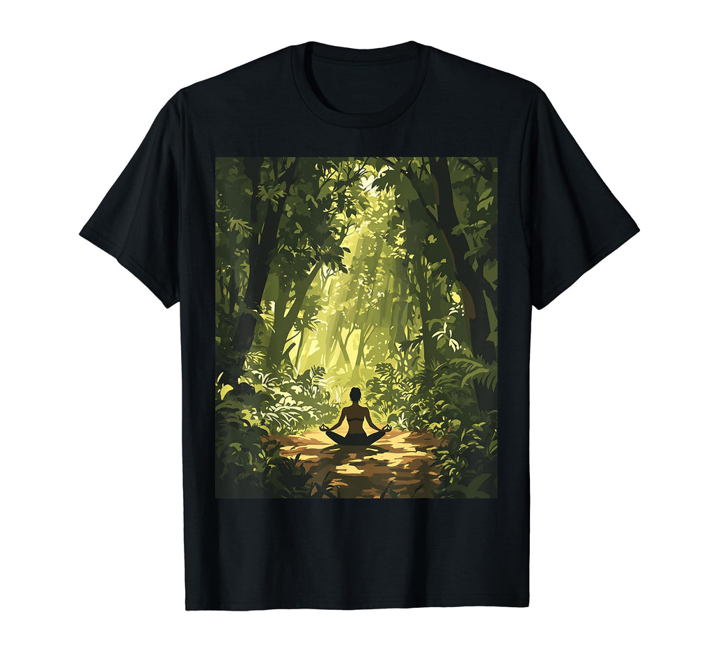 Calm Forest Meditation Scene T-Shirt - Aesthetic Graphic for Adults - T-Shirt, Sweatshirt, Hoodie