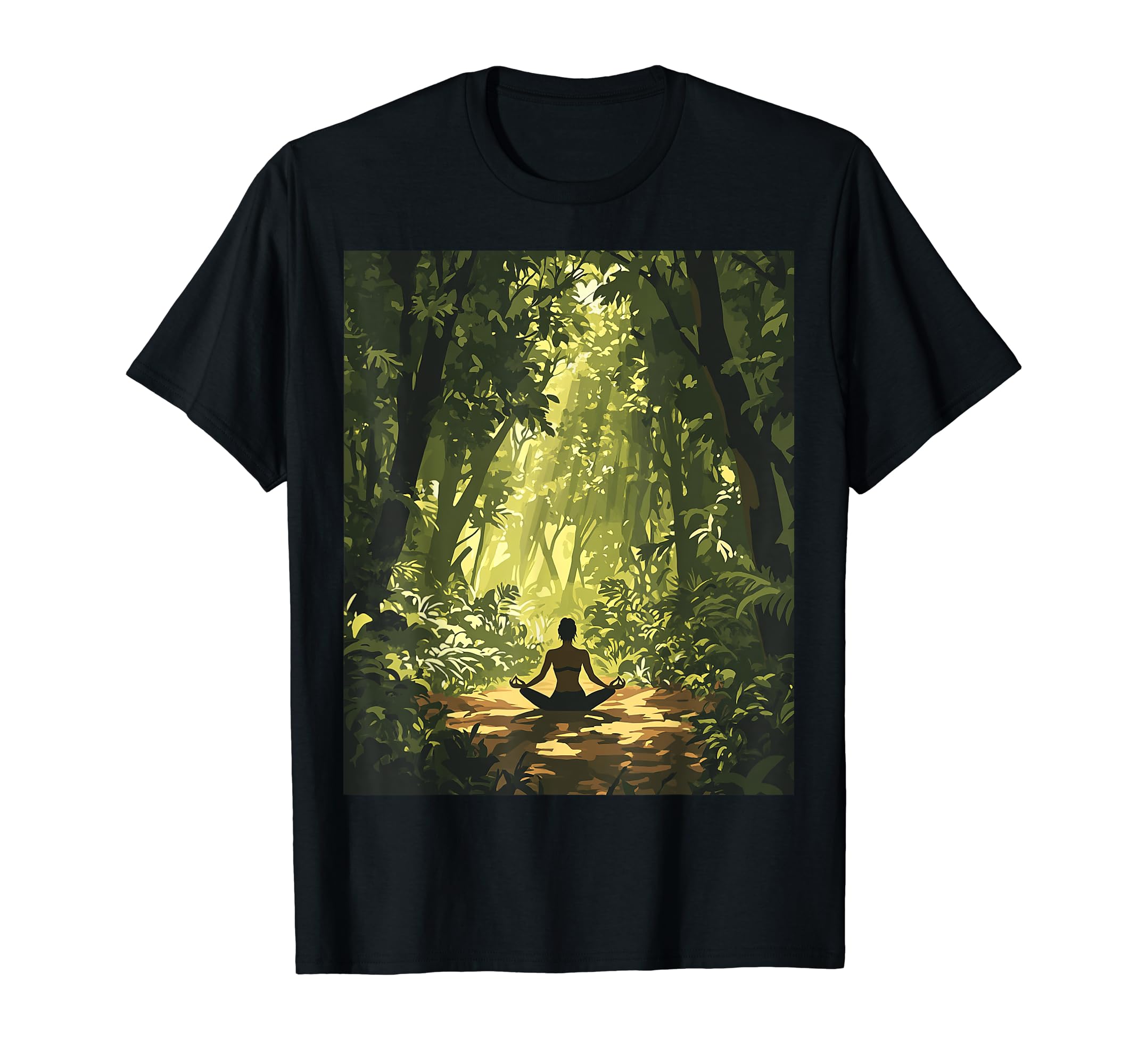 Calm Forest Meditation Scene T-Shirt - Aesthetic Graphic for Adults - T-Shirt, Sweatshirt, Hoodie