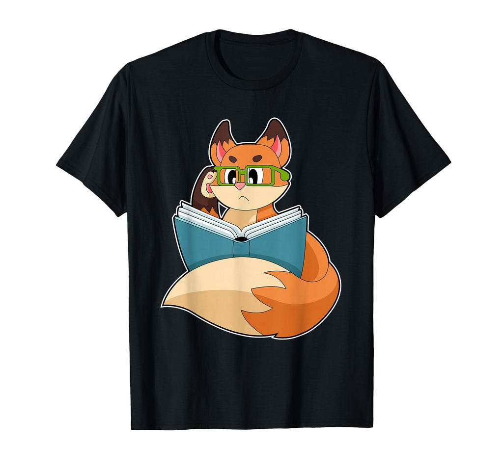 Fox Nerd Book Glasses T-Shirt - Graphic Print Unisex - T-Shirt, Sweatshirt, Hoodie