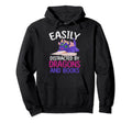 Book Reading Dragon Funny Bookworm Hoodie - Graphic Print for Adults - T-Shirt, Sweatshirt, Hoodie