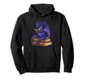 Book Lover Dragon Funny Reading Hoodie - Fun Novelty Design Men Women - T-Shirt, Sweatshirt, Hoodie