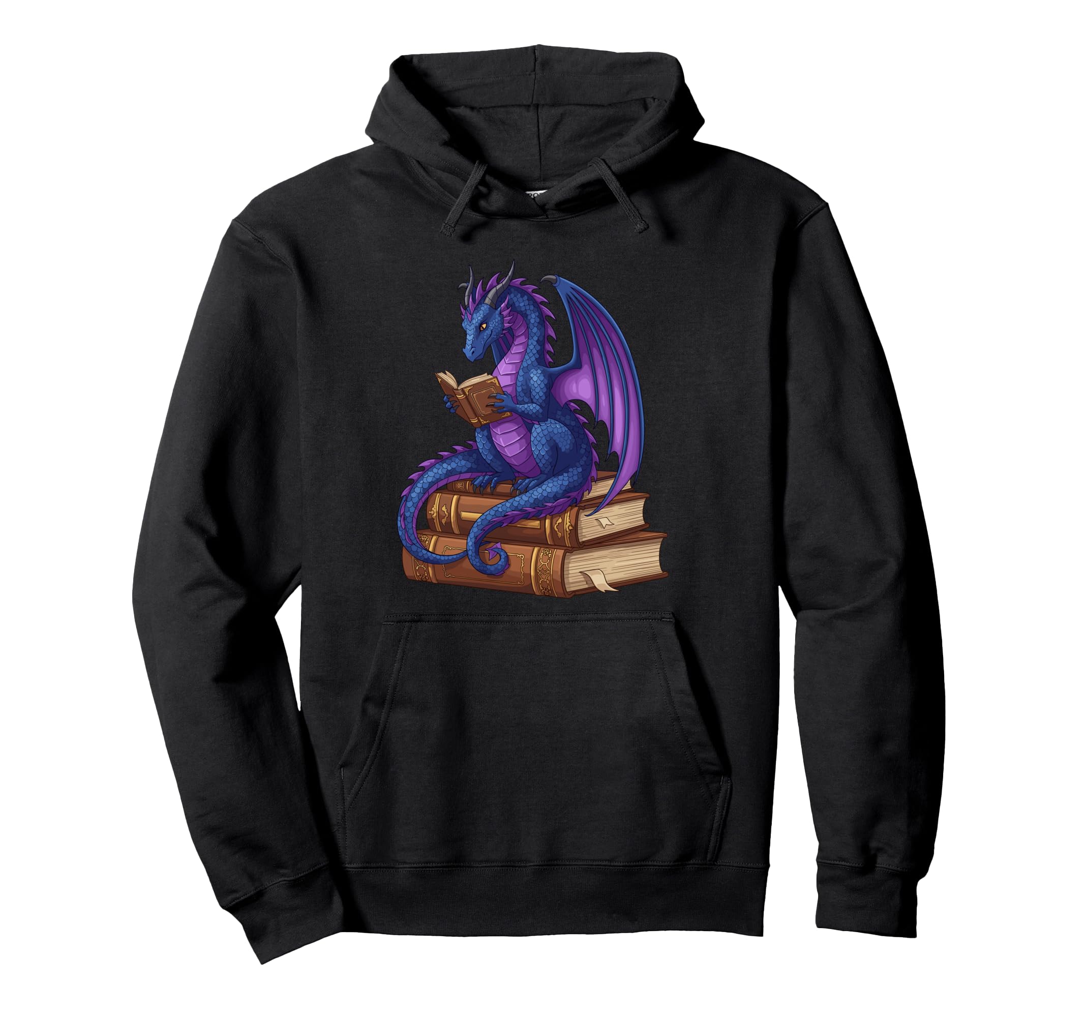 Book Lover Dragon Funny Reading Hoodie - Fun Novelty Design Men Women - T-Shirt, Sweatshirt, Hoodie