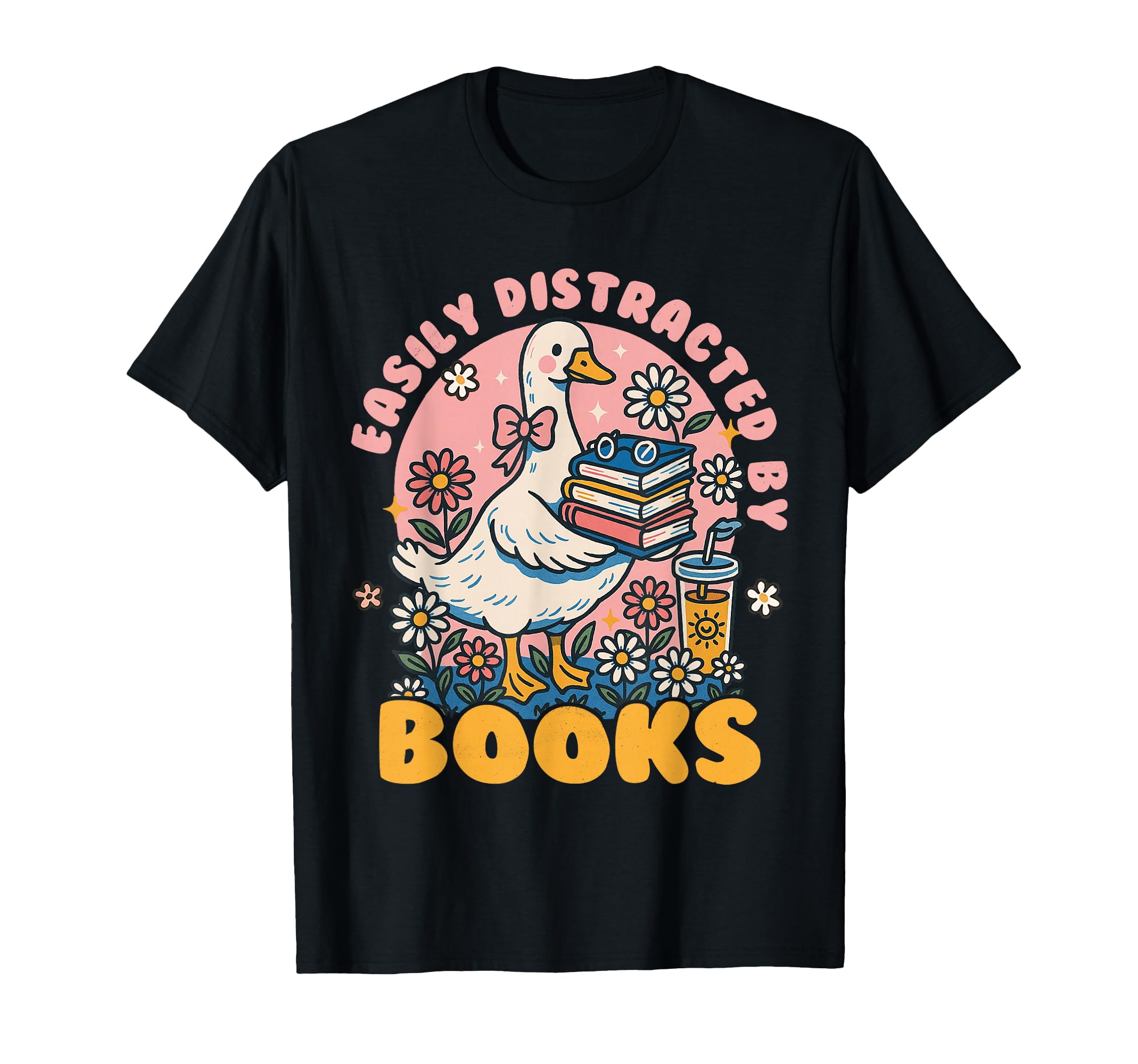 Easily Distracted Books Book Lover T-Shirt - Custom Art Print Unisex - T-Shirt, Sweatshirt, Hoodie