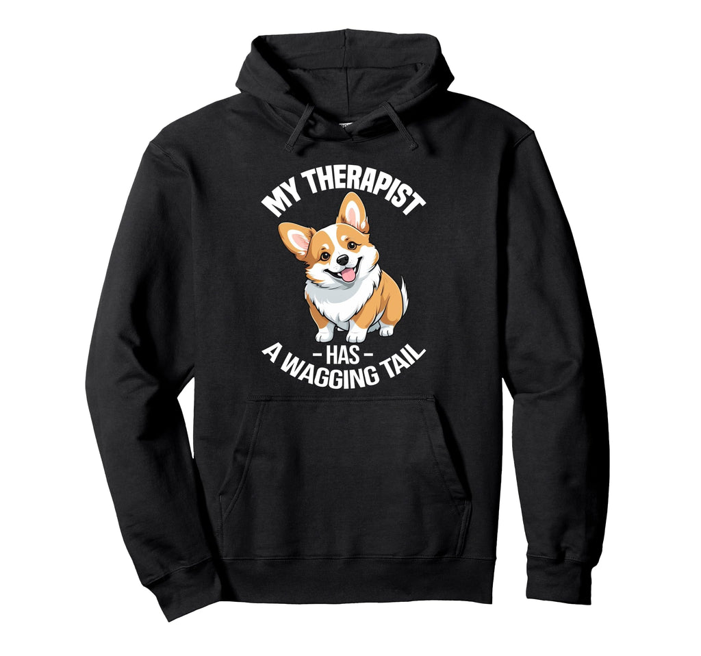 Funny Therapy Service Dog Corgi Hoodie - Graphic Print for Adults - T-Shirt, Sweatshirt, Hoodie