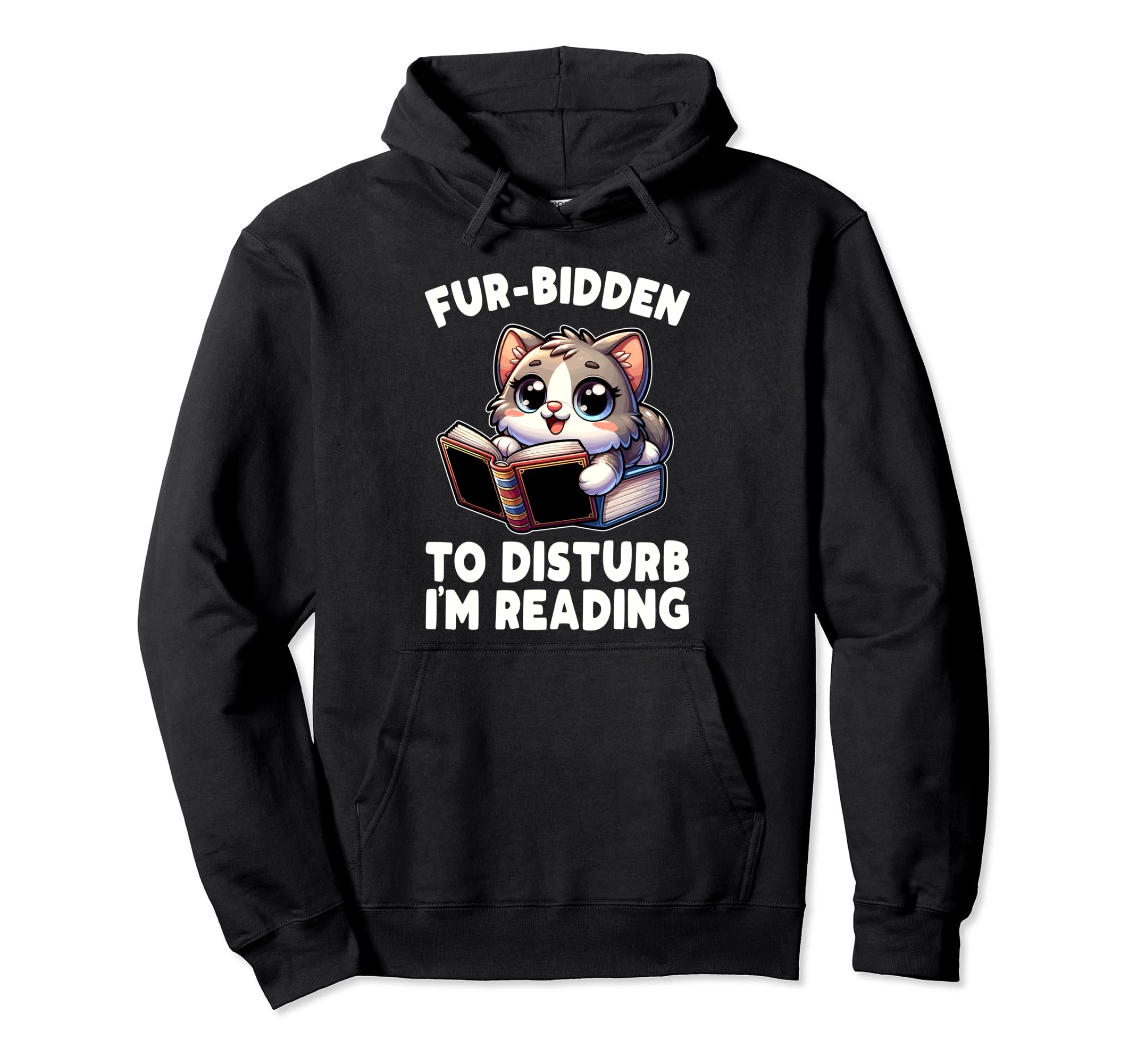 Reading Book Cat Library Reading Hoodie - Custom Art Print for Adults - T-Shirt, Sweatshirt, Hoodie
