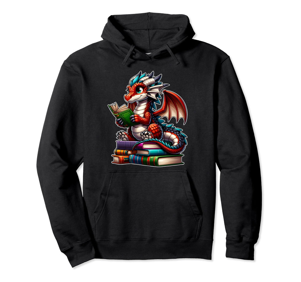 I Am Book Dragon Bookworm Reading Hoodie - Minimalist Print for Adults - T-Shirt, Sweatshirt, Hoodie