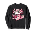 Axolotl Reading Book Nerd Sweatshirt - Trendy Graphic for Adults - T-Shirt, Sweatshirt, Hoodie