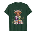 Highland Cow Library Bookworm T-Shirt - Trendy Graphic for Adults - T-Shirt, Sweatshirt, Hoodie