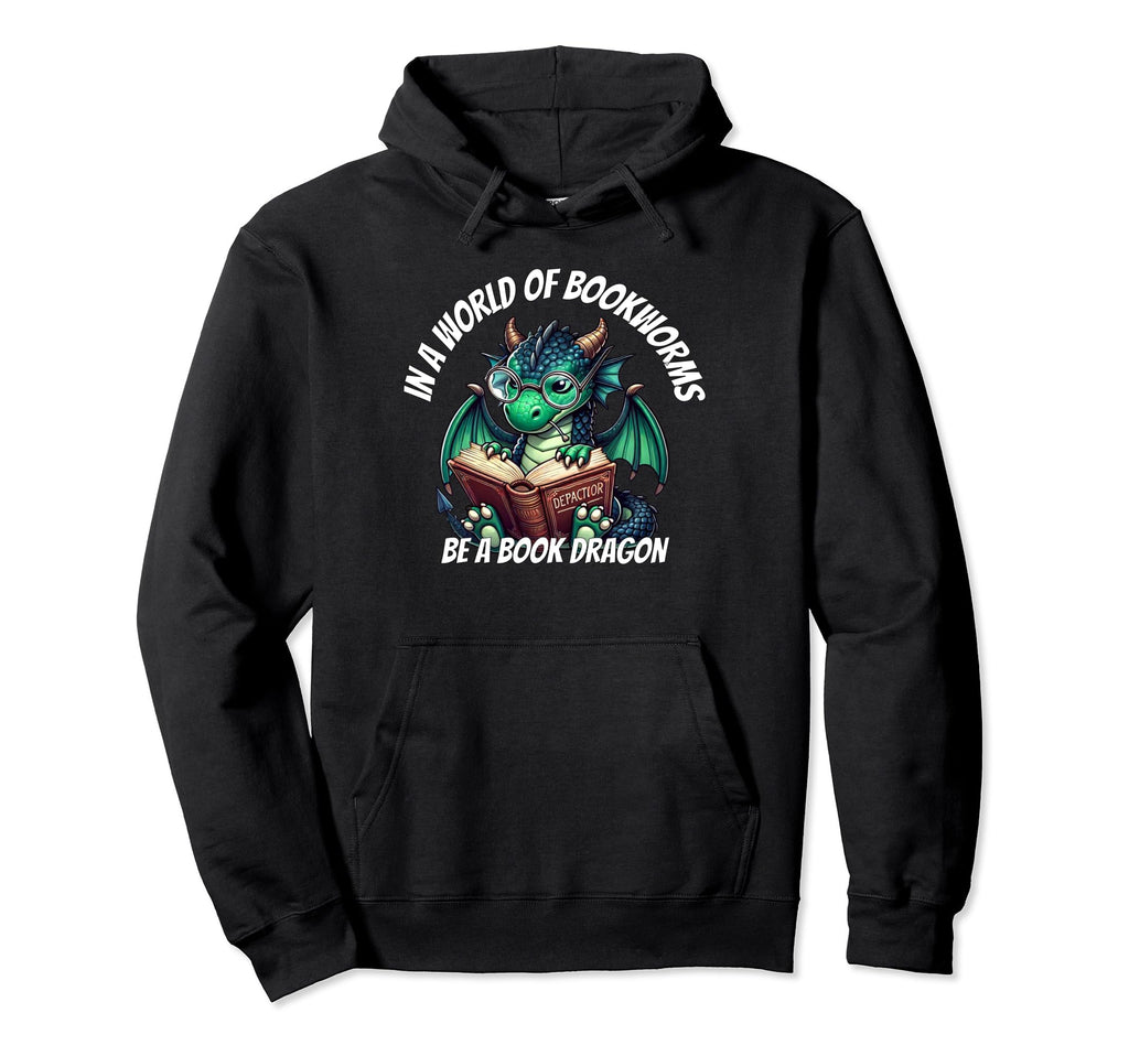 Dragon World Bookworms Be Book Dragon Hoodie - Custom Art Print Men Women - T-Shirt, Sweatshirt, Hoodie
