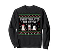 Overstimulated But Festive Opossum Sweatshirt - Minimalist Print Unisex - T-Shirt, Sweatshirt, Hoodie