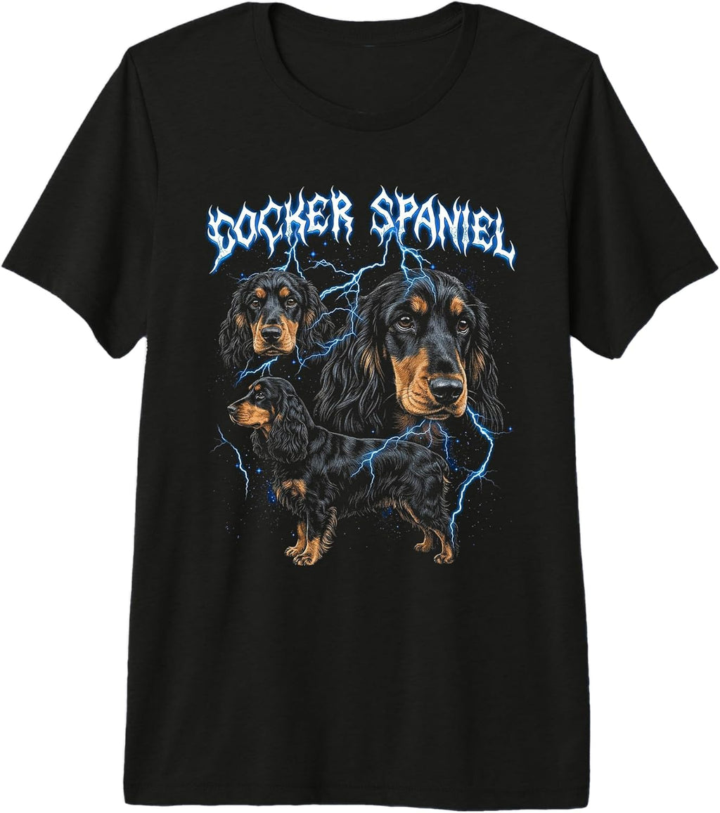Cocker Spaniel Vintage 90s Heavy Metal Style Dog Lover Premium Tri-Blend T-Shirt Unisex T-shirt, Sweatshirt, Hoodie, Long Sleeve Tee - T-Shirt, Sweatshirt, Hoodie