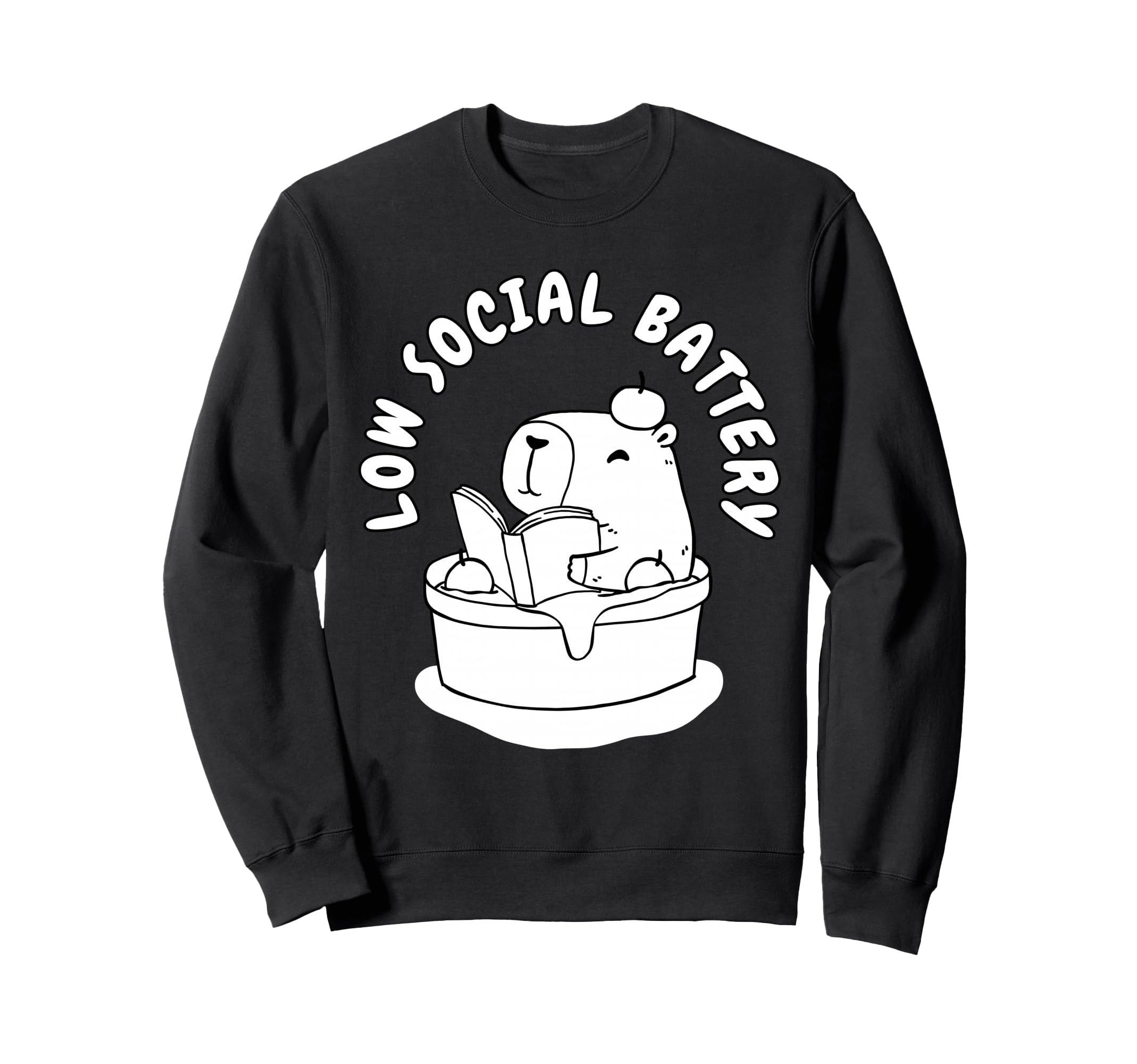 Low Social Battery Capybara Sweatshirt - Fun Novelty Design Men Women - T-Shirt, Sweatshirt, Hoodie