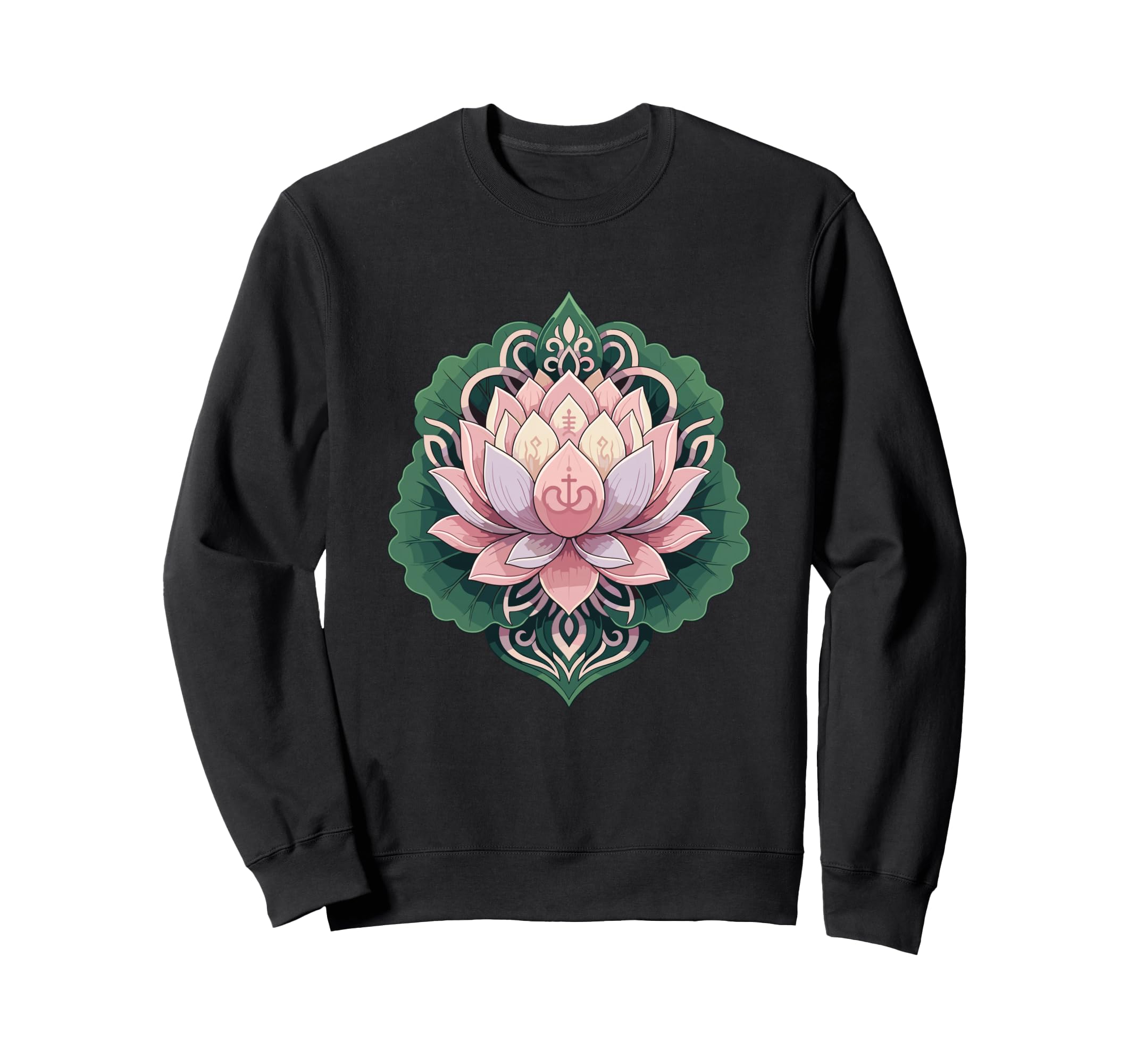 Lotus Mandala Yoga Meditation Sacred Sweatshirt - Minimalist Print Unisex - T-Shirt, Sweatshirt, Hoodie
