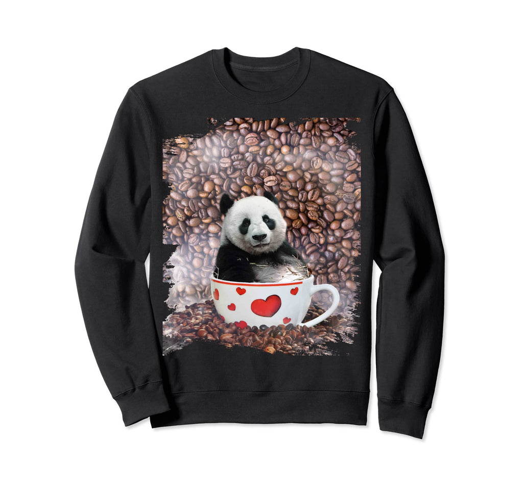 Panda Coffee Love Self Care Sweatshirt - Minimalist Print for Adults - T-Shirt, Sweatshirt, Hoodie