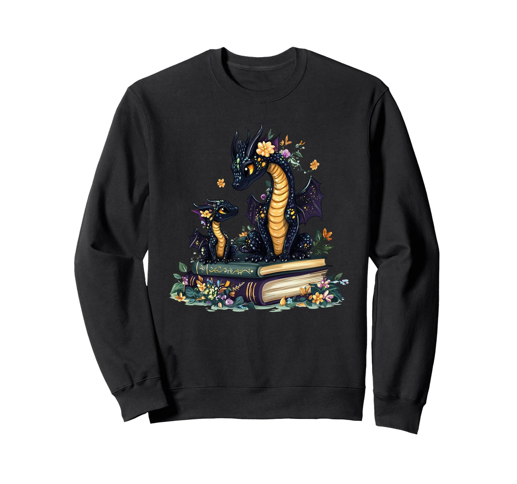 Mommy Dragon Book Lover Book Dragon Sweatshirt - Graphic Print Men Women - T-Shirt, Sweatshirt, Hoodie