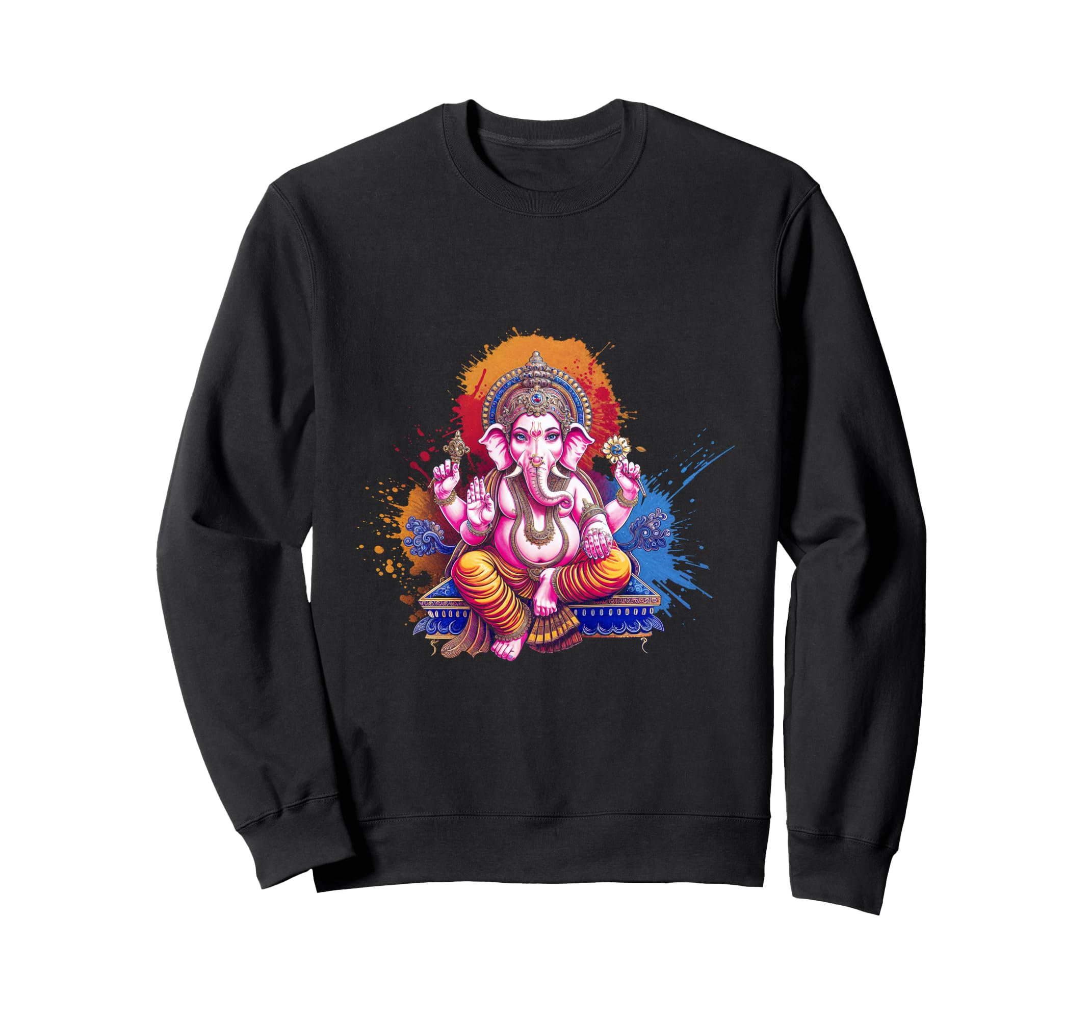 Ganesha Art Hindu God Spiritual Sweatshirt - Minimalist Print for Adults - T-Shirt, Sweatshirt, Hoodie