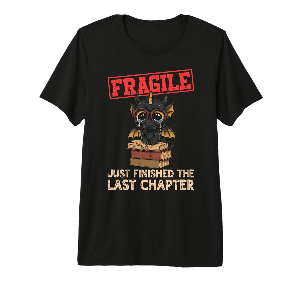 Reading Funny Book Dragon Tri Blend T-Shirt - Minimalist Print for Adults - T-Shirt, Sweatshirt, Hoodie