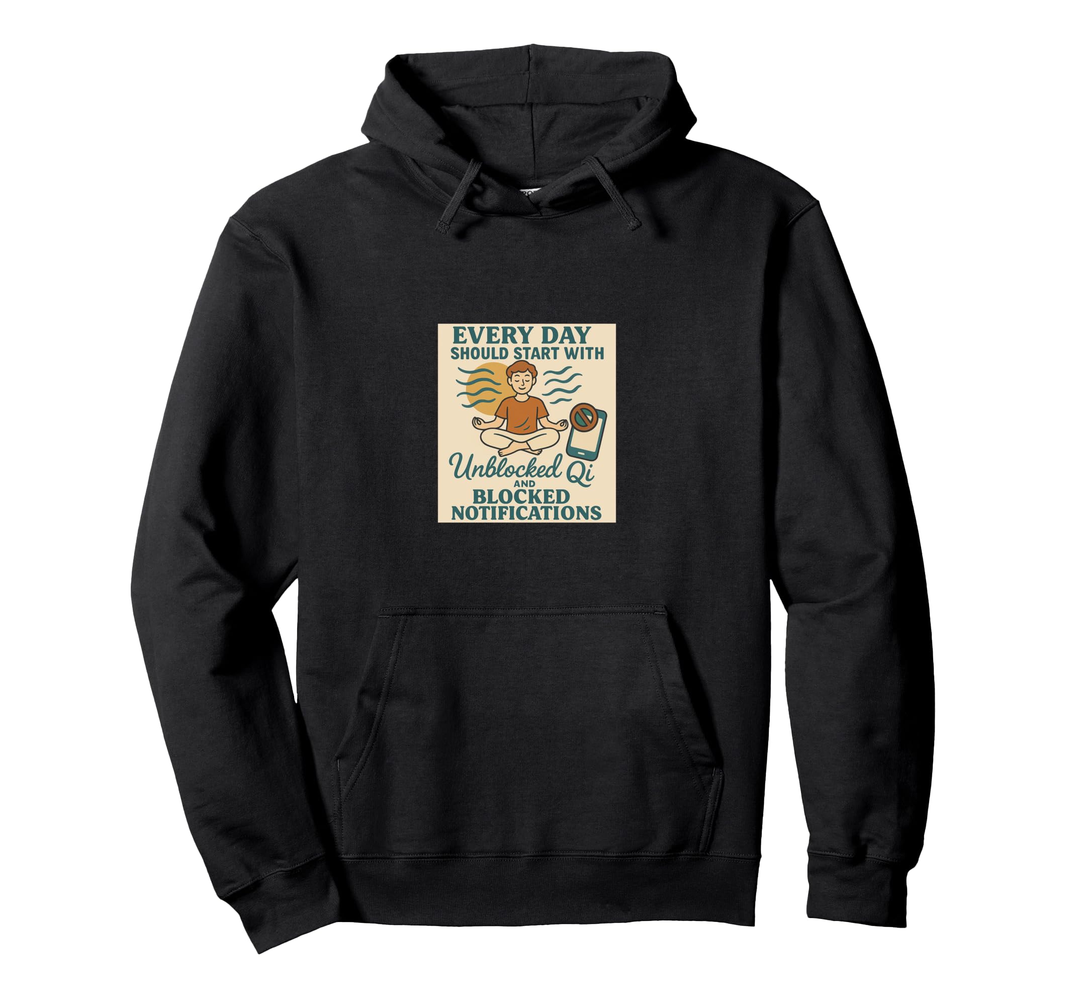 Qi Chakra Energy Meditation Vibes Zen Hoodie - Minimalist Print Unisex - T-Shirt, Sweatshirt, Hoodie