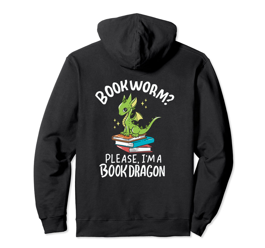 Bookworm Please Im Book Dragon Hoodie - Aesthetic Graphic Men Women - T-Shirt, Sweatshirt, Hoodie