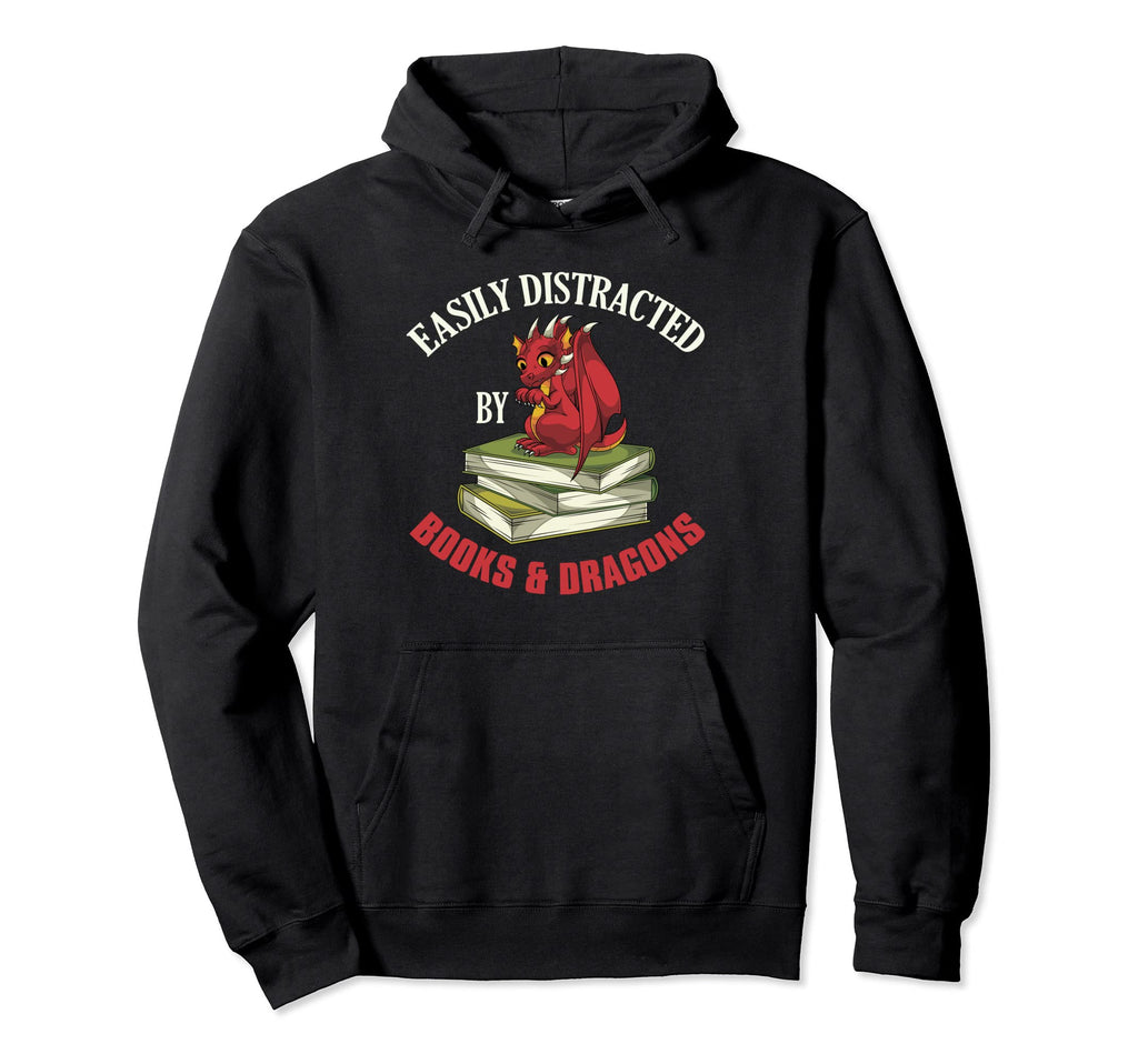 Book Reading Funny Easily Distracted Hoodie - Unique Graphic for Adults - T-Shirt, Sweatshirt, Hoodie