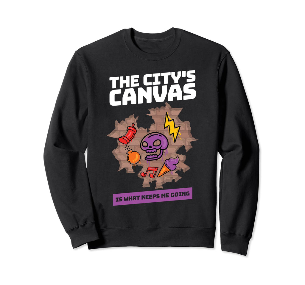 Urban Artist Muralist Citys Canvas Sweatshirt - Minimalist Print Men Women - T-Shirt, Sweatshirt, Hoodie