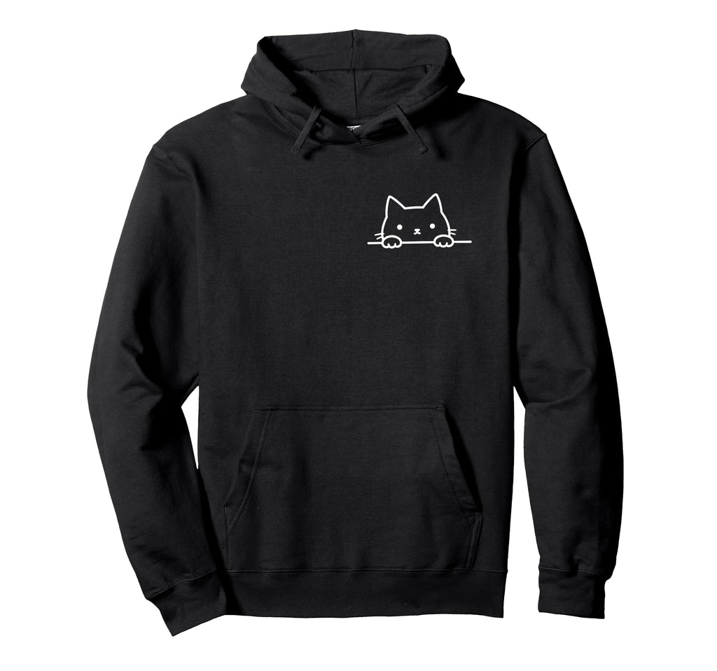 Cat Face Peeking Funny Cat Lover Hoodie - Graphic Print Men Women - T-Shirt, Sweatshirt, Hoodie