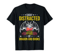 Easily Distracted Dragon And Books T-Shirt - Fun Novelty Design Men Women - T-Shirt, Sweatshirt, Hoodie