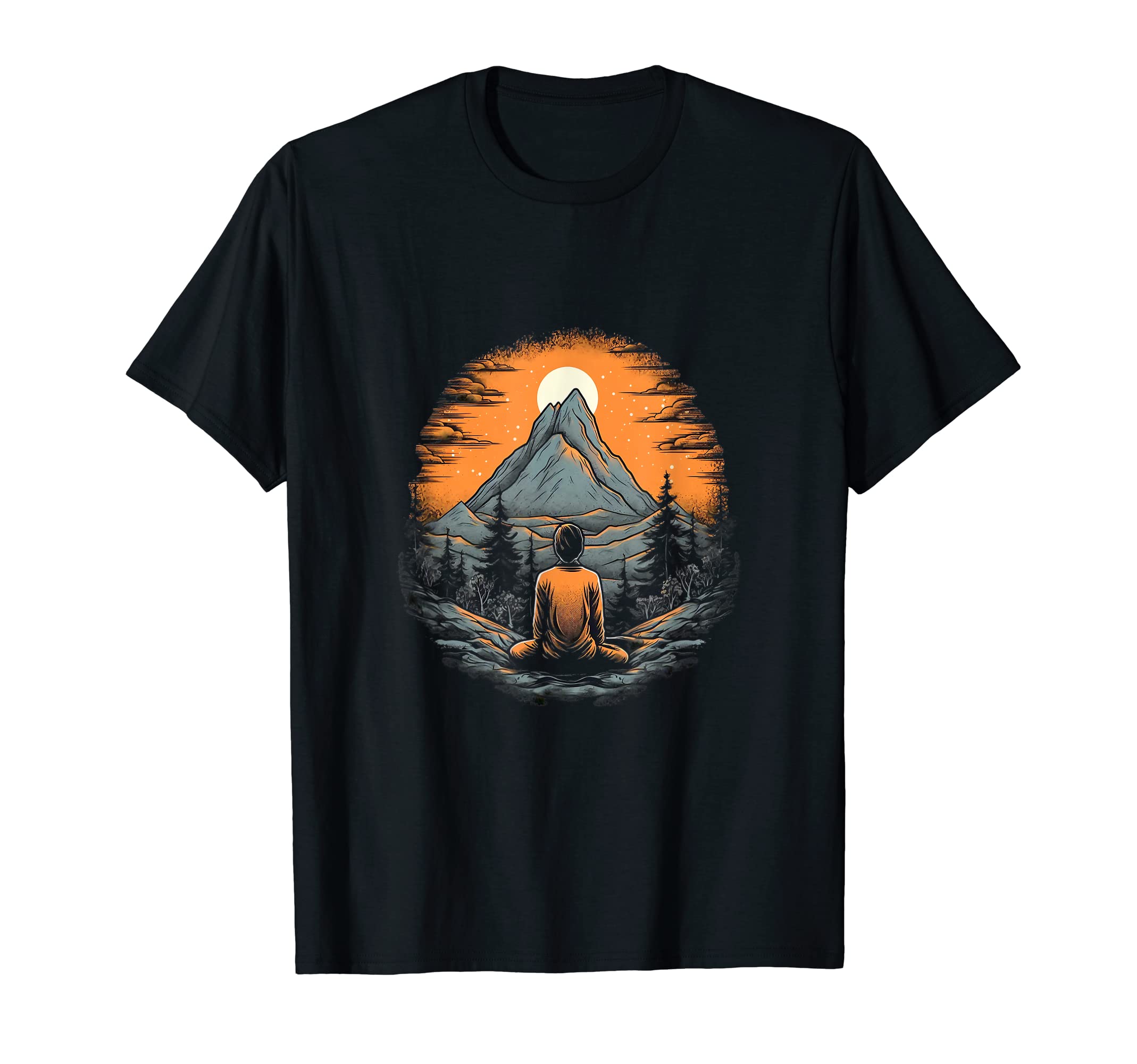 Yoga Yogi Mountain Spiritual Meditation T-Shirt - Unique Graphic Men Women - T-Shirt, Sweatshirt, Hoodie