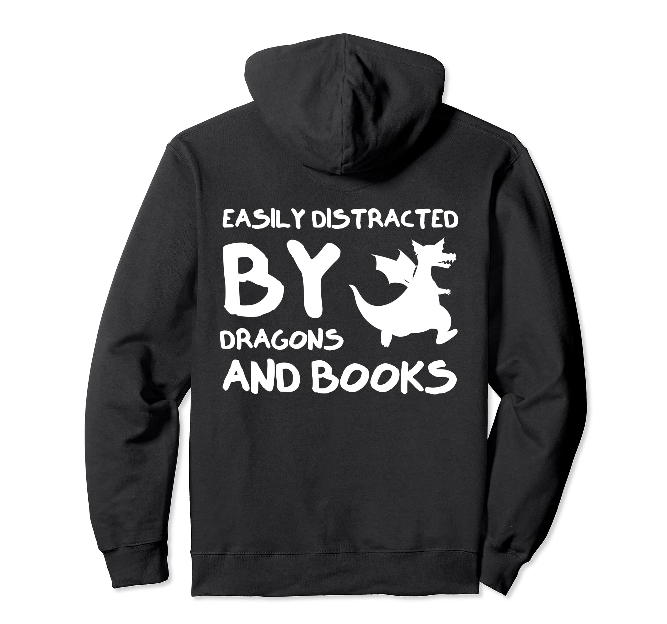 Easily Distracted Dragons And Books Dragon Hoodie - Graphic Print Unisex - T-Shirt, Sweatshirt, Hoodie