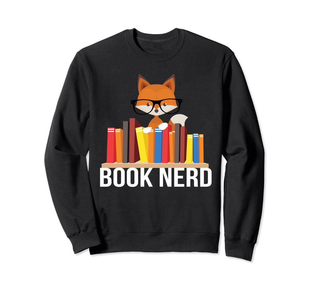 Book Nerd Fox Animal Lovers Funny T-Shirt - Custom Art Print Men Women - T-Shirt, Sweatshirt, Hoodie
