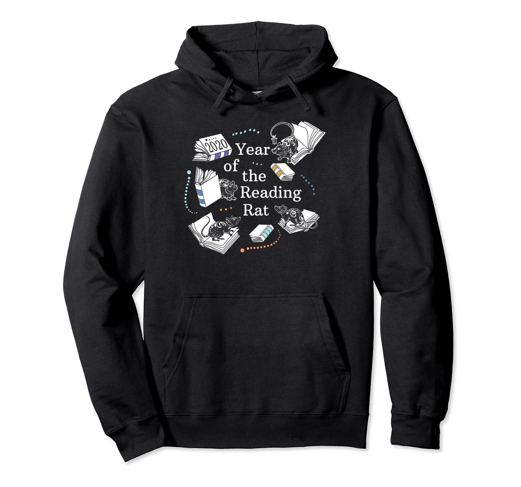 Year Reading Rat Chinese New Year 2020 Hoodie - Novelty Apparel Unisex - T-Shirt, Sweatshirt, Hoodie