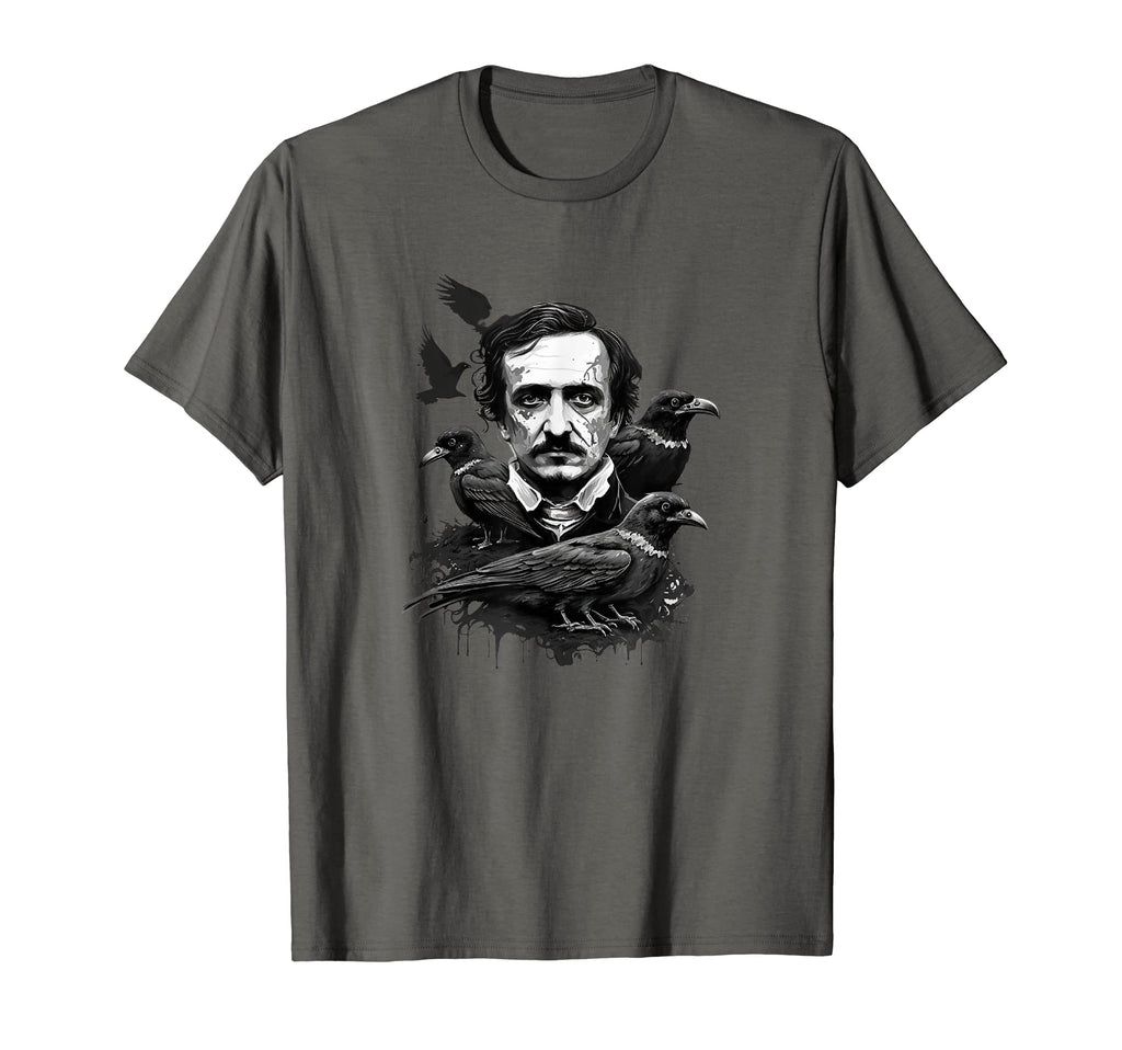 Edgar Allan Poe Raven Gothic T-Shirt - Custom Art Print for Adults - T-Shirt, Sweatshirt, Hoodie