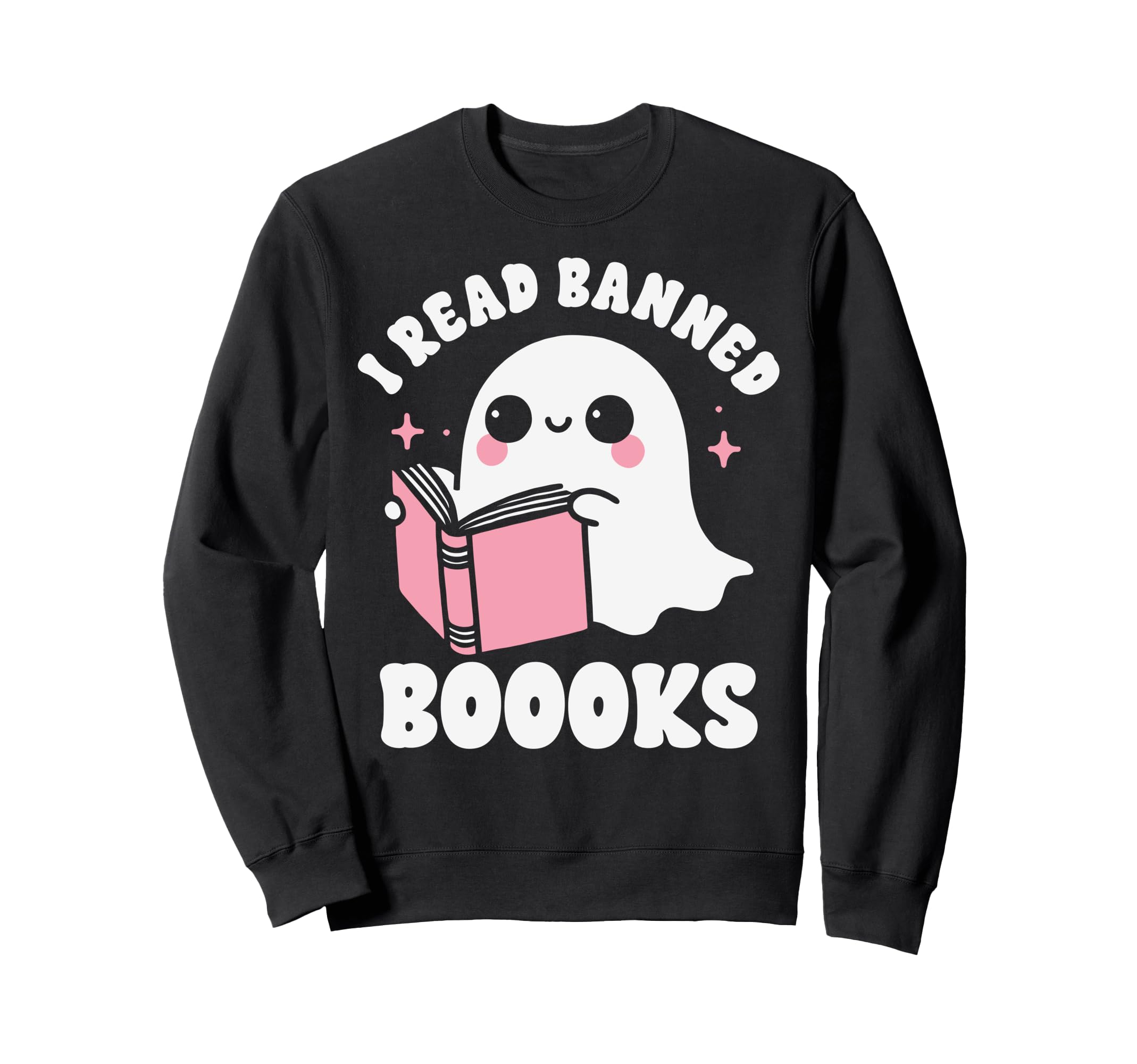 Read Banned Books Kawaii Ghost Sweatshirt - Novelty Apparel for Adults - T-Shirt, Sweatshirt, Hoodie
