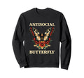 Antisocial Butterfly Gift Hoodie - Minimalist Print for Adults - T-Shirt, Sweatshirt, Hoodie