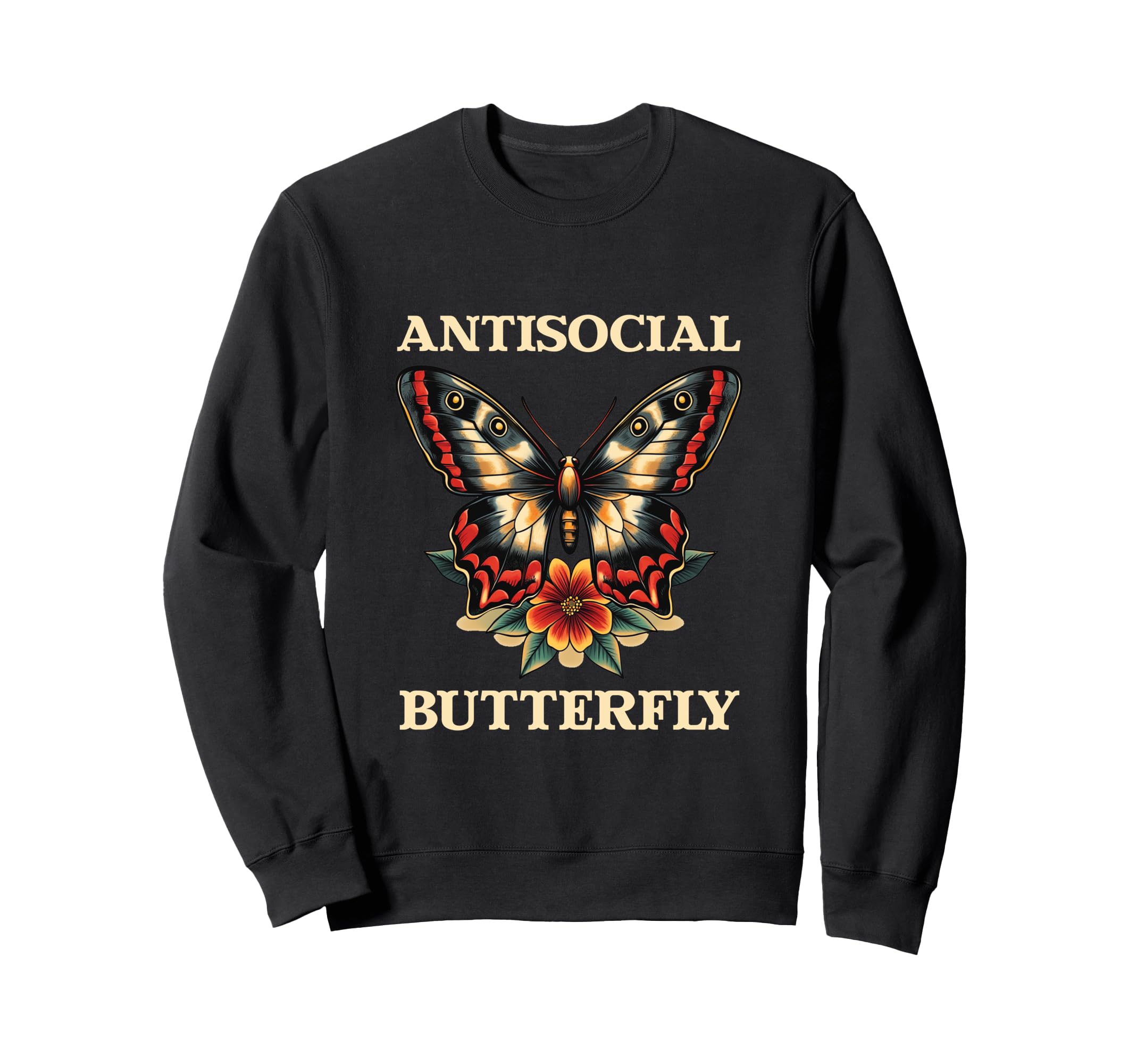 Antisocial Butterfly Gift Hoodie - Minimalist Print for Adults - T-Shirt, Sweatshirt, Hoodie