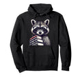Raccoon Glasses And Books Hoodie - Trendy Graphic for Adults - T-Shirt, Sweatshirt, Hoodie