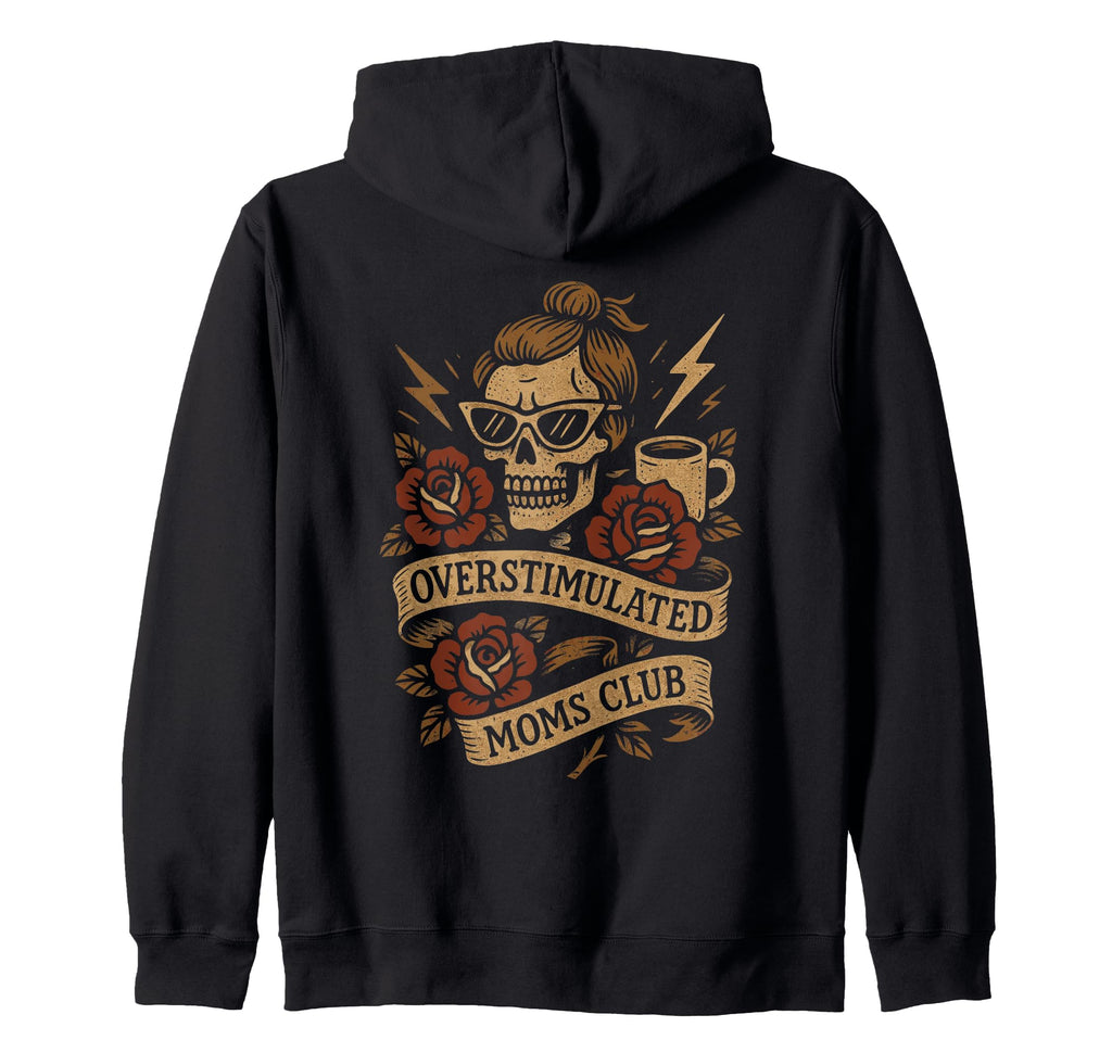 Overstimulated Moms Club Groovy Sweatshirt - Custom Art Print Unisex - T-Shirt, Sweatshirt, Hoodie