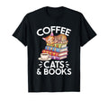 Coffee Book Reading Shirts Cat Lover T-Shirt - Fun Novelty Design Unisex - T-Shirt, Sweatshirt, Hoodie