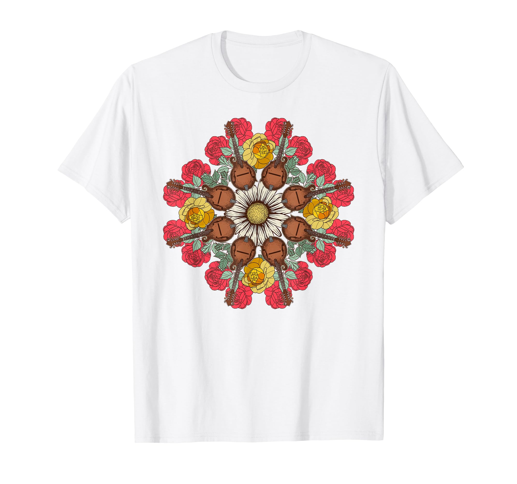 Mandolin Mandala Bluegrass T-Shirt - Custom Art Print Men Women - T-Shirt, Sweatshirt, Hoodie
