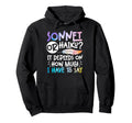 Poetry Poem Author Literature Book Lover Hoodie - Graphic Print Unisex - T-Shirt, Sweatshirt, Hoodie