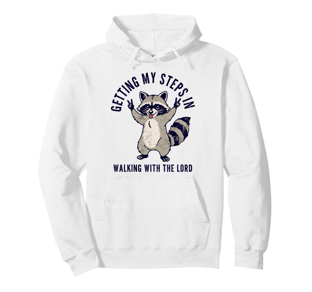 Getting My Steps Walking Lord Raccoon Hoodie - Custom Art Print Men Women - T-Shirt, Sweatshirt, Hoodie