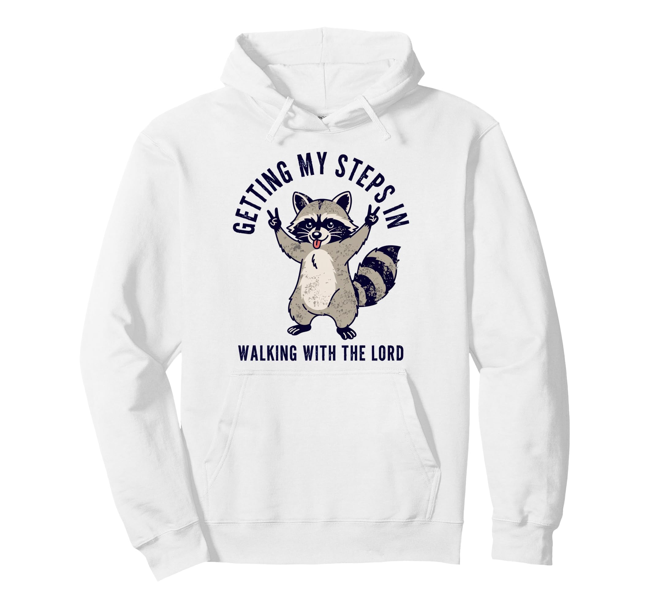 Getting My Steps Walking Lord Raccoon Hoodie - Custom Art Print Men Women - T-Shirt, Sweatshirt, Hoodie