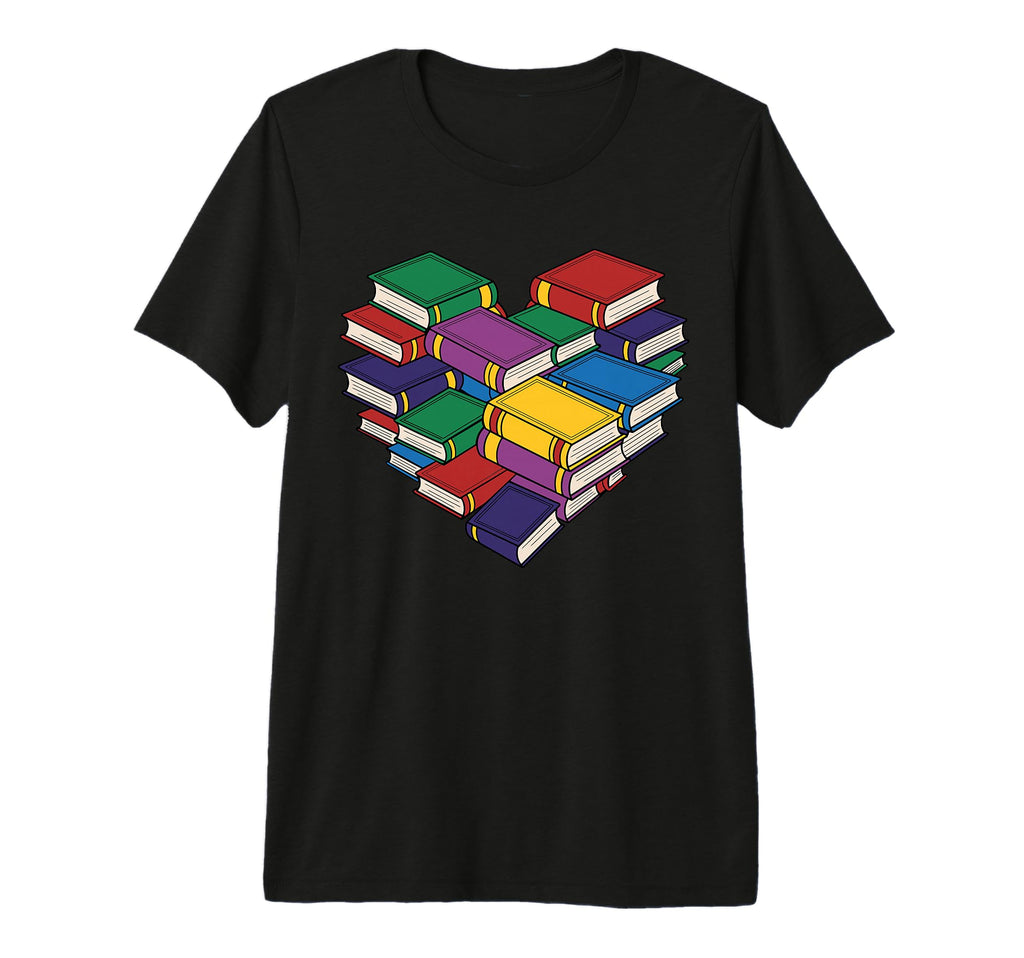Book Lover Heart Shape Bookish T-Shirt - Casual Everyday Wear Men Women - T-Shirt, Sweatshirt, Hoodie
