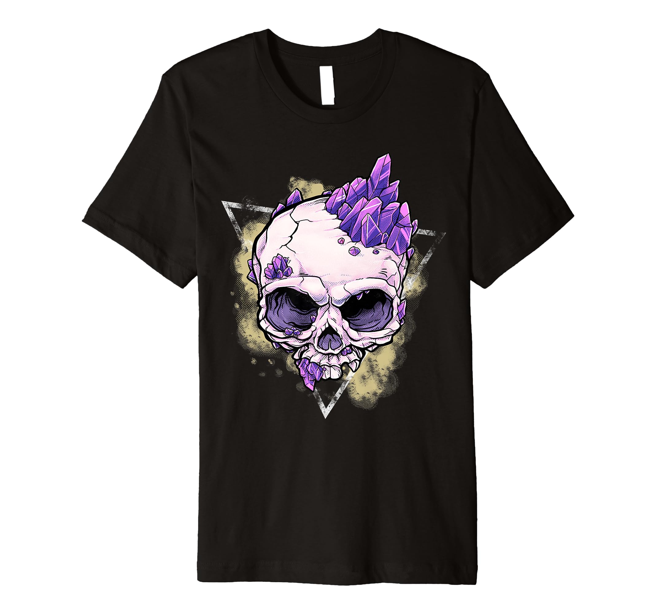 Goth Creepy Skull Crystals Spiritual T-Shirt - Casual Everyday Wear Unisex - T-Shirt, Sweatshirt, Hoodie